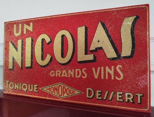 Nicholas Monopole grands vins - Enseigne publicitaire -, Antiek en Kunst, Antiek | Wandborden en Tegels