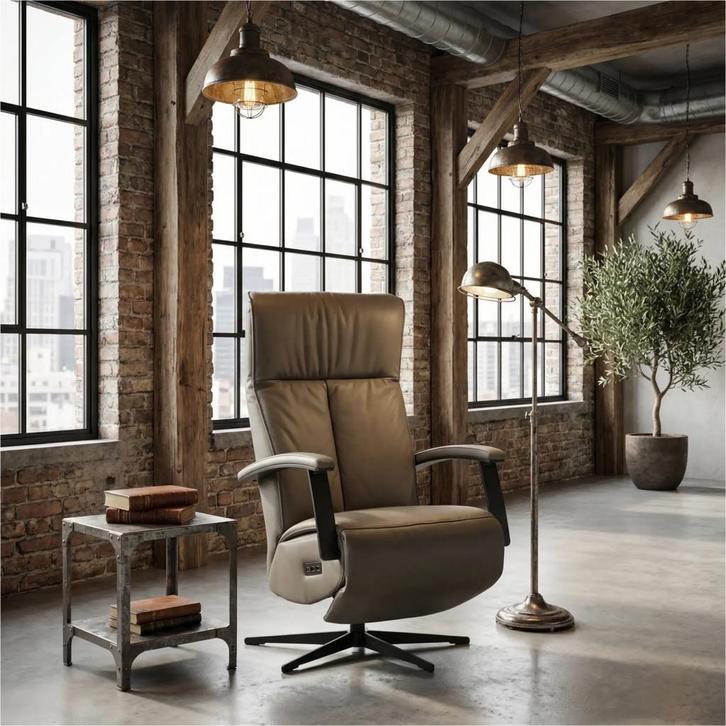 Leren relaxfauteuil met hartbalans Pure, Huis en Inrichting, Fauteuils, 50 tot 75 cm, 75 tot 100 cm, Nieuw, Leer, Ophalen of Verzenden