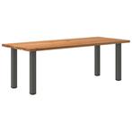 vidaXL Eettafel rechthoekig 220x90x74 cm massief eikenhout, Huis en Inrichting, Tafels | Eettafels, Verzenden, Nieuw