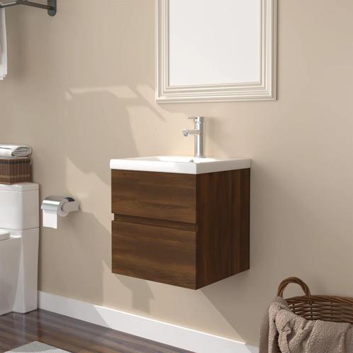 vidaXL Meuble lavabo avec bassin intÃ©grÃ© ChÃªne brun, Maison & Meubles, Tables | Coiffeuses, Neuf, Envoi