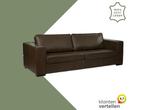 Leren bank Fine - 3,5 zits - Granada Chocolate (bruin) -, Ophalen of Verzenden