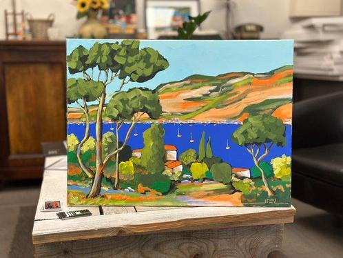 Jiel - Petit sentier ensoleillé menant à la Méditerranée - L, Antiek en Kunst, Kunst | Schilderijen | Modern