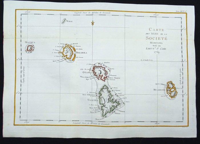 Oceanië - Frans-Polynesië, Society-eilanden; Cook / Byron /, Boeken, Atlassen en Landkaarten