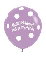 Ballonnen Communie Polka Dots Lilac 45cm 25st, Verzenden