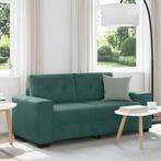 vidaXL Loveseat Sofa Donkergroen 140 cm Fluweel, Verzenden