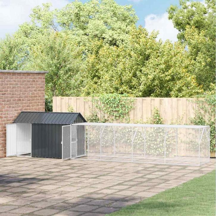 vidaXL Vogelkooi Antraciet 619 x 111 x 142 cm Gegevens staal, Dieren en Toebehoren, Vogels | Toebehoren, Nieuw, Verzenden