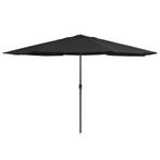 vidaXL Parasol met metalen paal 390 cm zwart, Tuin en Terras, Parasols, Verzenden, Nieuw
