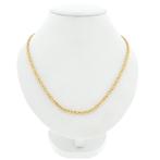 Gouden vierkante koningsketting | 49,5 cm (unisex, karabijn), Ophalen of Verzenden, Gebruikt, Overige kleuren, Goud