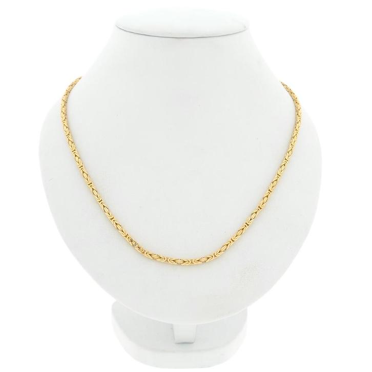 Gouden vierkante koningsketting | 49,5 cm (unisex, karabijn), Handtassen en Accessoires, Kettingen, Overige kleuren, Gebruikt