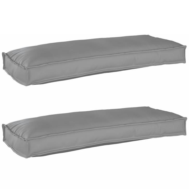 vidaXL Pallet Kussen Set 2 pcs Grijs 100 x 40 x 8 cm Oxford, Huis en Inrichting, Woonaccessoires | Kussens, Nieuw, Verzenden