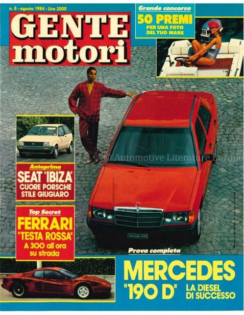 1984 GENTE MOTORI MAGAZINE 08 ITALIAANS, Livres, Autos | Brochures & Magazines, Enlèvement ou Envoi
