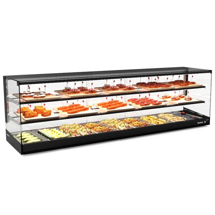 Tapasvitrine | LOGIC | Zwart | 8x 1/3 GN | +2°C/+6°C |, Zakelijke goederen, Horeca | Keukenapparatuur, Nieuw in verpakking, Verzenden