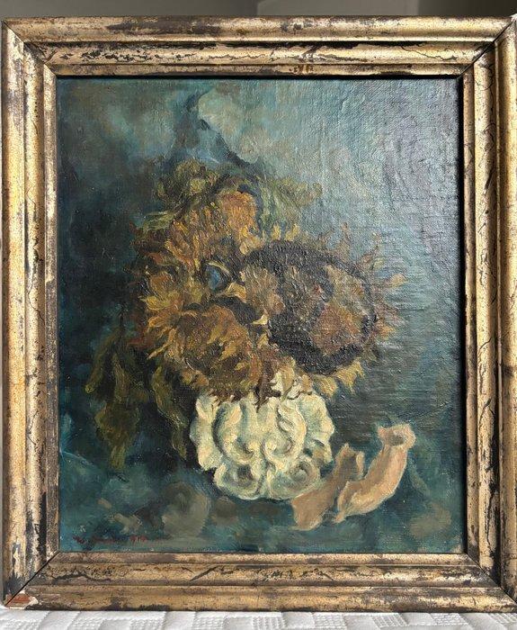 Willi Langbein (1895-1967) - Stillleben mit Sonnenblumen, Antiek en Kunst, Kunst | Schilderijen | Klassiek