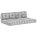vidaXL Bankkussen pallet stof patchwork grijs, Verzenden, Nieuw