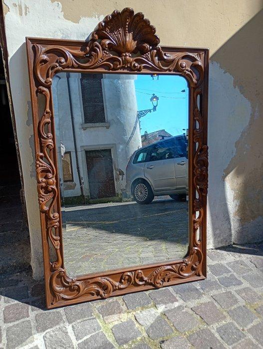 Spiegel - Hout - Grote vintage spiegel, Antiquités & Art, Curiosités & Brocante