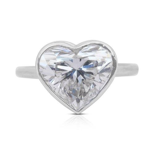 Bague - 18 carats Or blanc -  5.11ct. tw. Diamant, Handtassen en Accessoires, Ringen