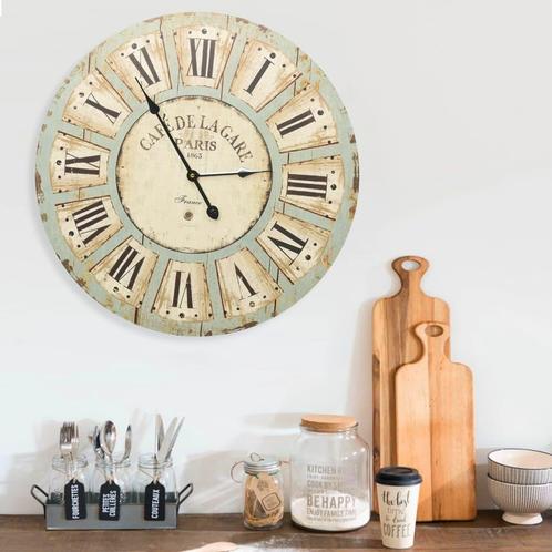 vidaXL Wandklok 60 cm MDF meerkleurig, Huis en Inrichting, Woonaccessoires | Klokken, Nieuw, Verzenden