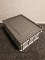 80x60x34cm kunststof bak met deksel grijs PP gesloten, Zakelijke goederen, Ophalen of Verzenden