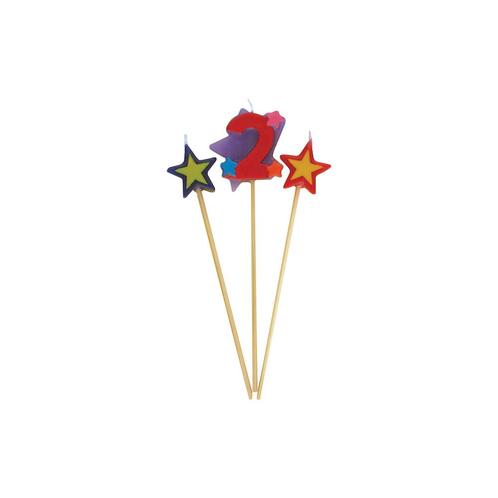 Kaarsen Set 2 Jaar Sterren 26cm 3st, Hobby en Vrije tijd, Feestartikelen, Nieuw, Verzenden