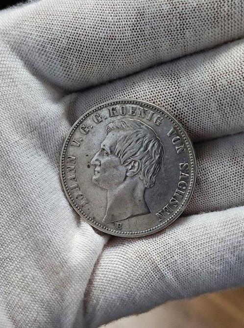 Duitsland, Saksen Johann I.. Vereinsthaler 1862 (Zonder, Postzegels en Munten, Munten | Europa | Niet-Euromunten