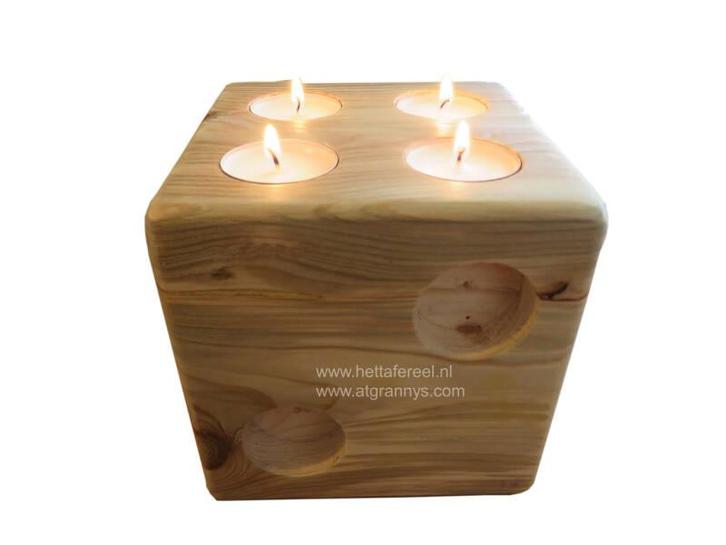 Waxinelicht dobbelsteen', Huis en Inrichting, Woonaccessoires | Overige, Gebruikt, Verzenden