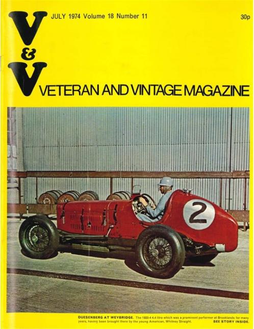 1974 VETERAN AND VINTAGE MAGAZINE 11 ENGELS, Livres, Autos | Brochures & Magazines, Enlèvement ou Envoi