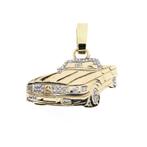 Gouden hanger van een Mercedes met zirconia., Handtassen en Accessoires, Ophalen of Verzenden, Gebruikt, Goud, Overige merken