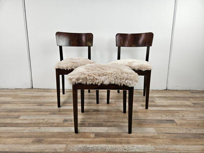 Zitgroep (3) - Set van Art Decò zetels in walnoot en vlam. -, Antiek en Kunst, Kunst | Designobjecten