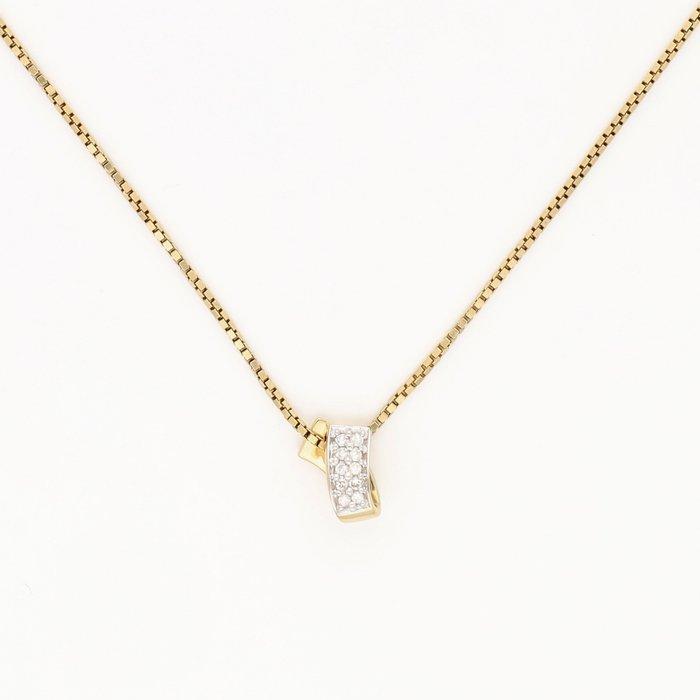 Collier avec pendentif - 14 carats Or jaune Diamant, Bijoux, Sacs & Beauté, Bijoux anciens