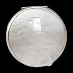 Joseph Gloster Sterling silver engine-turned powder compact