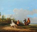 Frans Van Severdonck (1809-1889) - Rooster and hens, Antiek en Kunst