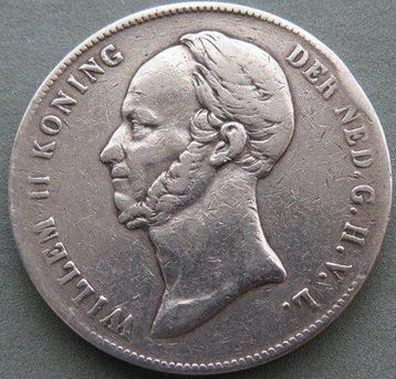 Nederland. Willem II. 2 1/2 Gulden 1847 met zgn. beschikbaar voor biedingen