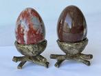 sculptuur, Eieren op Nestjes - 0 cm - Marmer & Brons