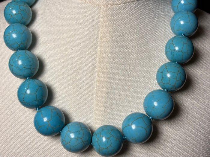 Blue Turquoise / Howlite - Halsketting, Antiek en Kunst, Curiosa en Brocante