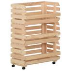 vidaXL Groentetrolley 57x30x80 cm massief grenenhout, Huis en Inrichting, Verzenden, Nieuw