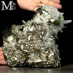 Magnifieke cluster Pyriet met kwarts-twinning –, Verzamelen