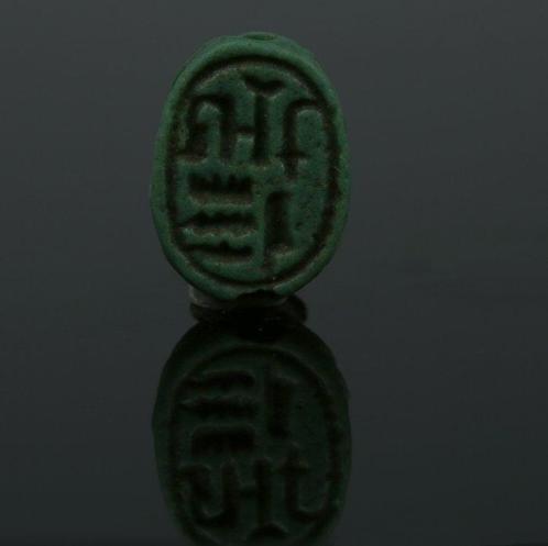Oude Egypte, Nieuwe rijk Faience Skarabeen van de, Verzamelen, Mineralen en Fossielen