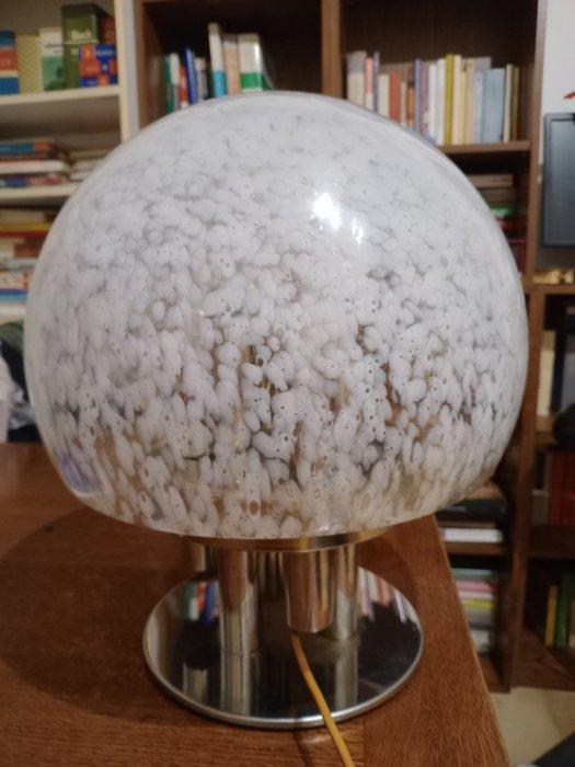 Lampe à poser en forme de globe - ballon - verre et métal -, Antiquités & Art, Antiquités | Éclairage