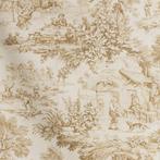 Grande toile de Jouy beige - Tissu d’ameublement - 350 cm -