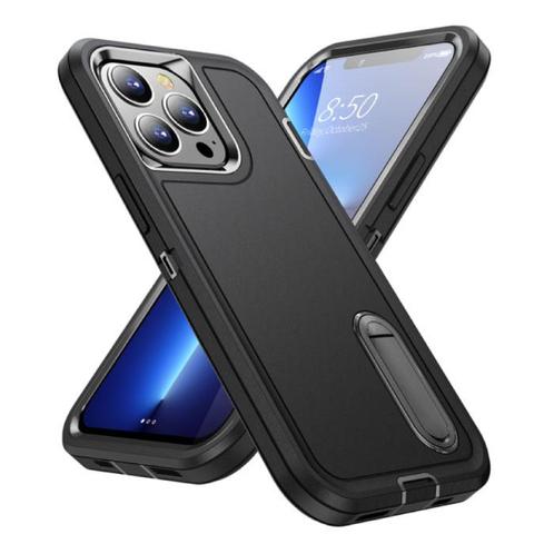 iPhone 12 Pro Armor Hoesje met Kickstand - Shockproof Cover, Télécoms, Téléphonie mobile | Housses, Coques & Façades | Apple iPhone