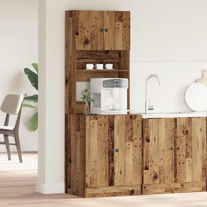 vidaXL Keuken Kast met plank Oud hout 60 x 50 x 180 cm, Huis en Inrichting, Kasten | Overige, Nieuw, Verzenden