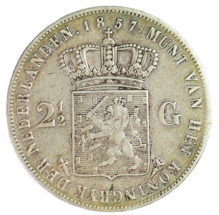 Nederland. Willem III (1849-1890). 2 1/2 Gulden 1857 –, Postzegels en Munten, Munten | Nederland