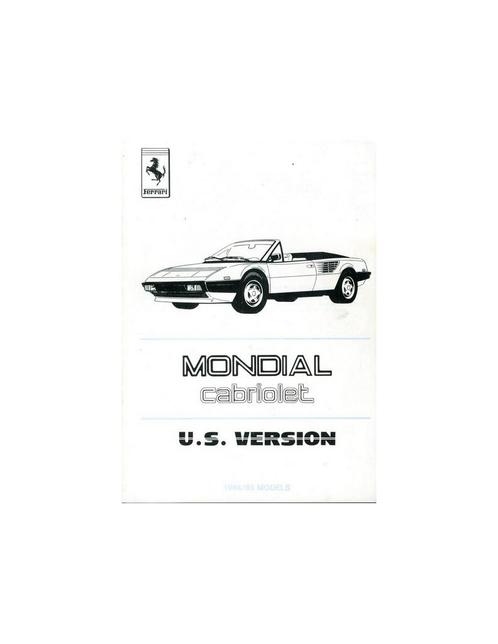 1985 FERRARI MONDIAL CABRIOLET USA BIJLAGE 300/85, Autos : Divers, Modes d'emploi & Notices d'utilisation