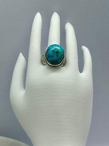 Argent, Turquoise cabochon naturel 925 - Bague