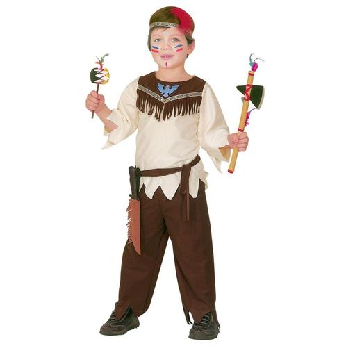 Indianen Kostuum Bruin Jongen 4 delig, Kinderen en Baby's, Carnavalskleding en Verkleedspullen, Nieuw, Verzenden