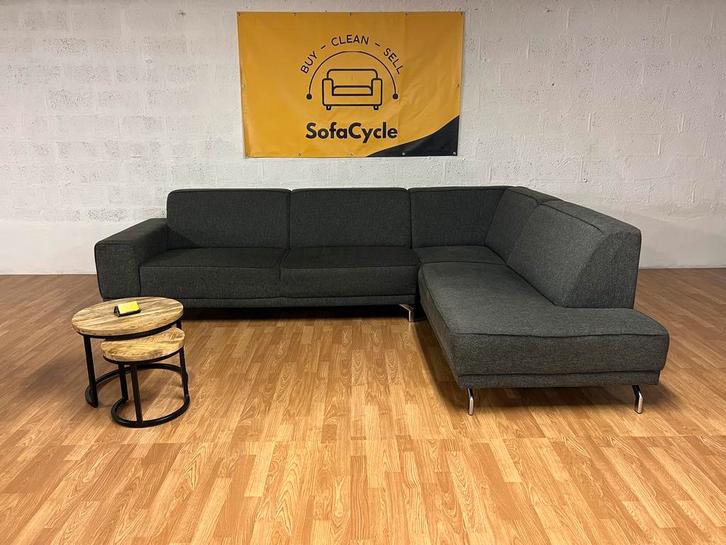 SofaCycle - Donkergrijze hoekzetel met vaste kussens, Huis en Inrichting, Zetels | Zetels en Chaises Longues, Nieuw, Ophalen of Verzenden
