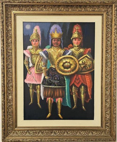 Scuola siciliana (XX) - Pupi siciliani, Antiek en Kunst, Kunst | Schilderijen | Klassiek