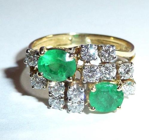 Ring - 18 karaat Geel goud - 1.20ct. tw. Diamant, Handtassen en Accessoires, Ringen