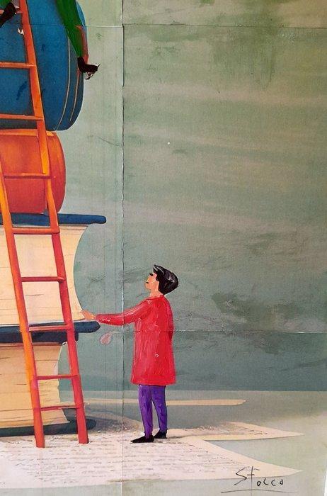 Giorgio Stocco - The climbers 87- opera unica, Antiek en Kunst, Kunst | Schilderijen | Modern