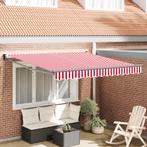 vidaXL Handmatig Uittrekbaar Ligbed Rood en Witte Streep, Tuin en Terras, Verzenden, Nieuw
